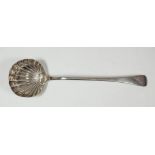 A late George III silver soup ladle with shell pattern bowl by Richard Crossley & George Smith IV,