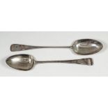 A Victorian silver Old English pattern gravy spoon by George Maudeley Jackson, London 1891, and a