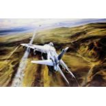 Robert Taylor (born 1946) - Six coloured prints - "Air Strike over West Falkland", "Sea Harrier", "