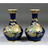 A pair of Carltonware "Mikado" pattern vases, 6.375ins high (printed marks and  (pattern No. 2364))