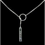 A modern Gucci 18ct white gold ingot pattern pendant on fine 520mm integral chain link necklace