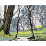 Robert Leslie Howey (1900-1981) - Pastel - "Near Dalton Priory", 4.5ins x 5.75ins, signed and titled