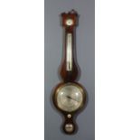 A 19th Century wheelcased barometer and thermometer by F. Amadio No.118 St Johns Row, with 8ins