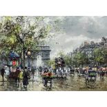 ARR Antoine Blanchard (1910-1988) - Oil painting - "Horse bus from L'Etoile", canvas 13ins x