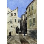 Henri-Joseph Harpignies (1819-1916) - Watercolour - "La Rue Villefranche", 10.25ins x 7.25ins,