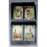 Three early 20th Century postcard albums containing primarily cards of places of interest, both