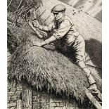 Stanley Anderson (1884-1966) - Limited edition engraving - "The Thatcher", 6.5ins x 5.675ins, signed