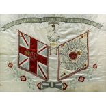 A Regimental silk banner - "The Seaforth Highlands - Ross-shire Buffs, The Duke of Albany's",