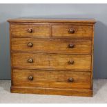 An early Victorian mahogany chest of drawers with square moulded edge to top, fitted two short and