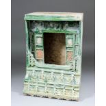 A Chinese Sancai glazed pottery shrine, 11.5ins (293mm) x 8.75ins (223mm) x 16.25ins (412mm) high (