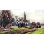 Arthur William Head (1861-1930) - Pair of oil paintings - "Mitcham Common" and a view of a
