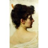H. Baldry (19th/20th Century) - Pair of oil paintings - Shoulder length portraits of Victorian