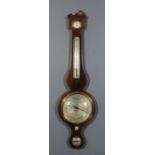A 19th Century wheel cased barometer and thermometer by F. Amadio No.118 St Johns Row, with 8ins