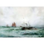 William Minshall Birchall (1884-1941) - Watercolour - "North Sea Fishers", 9.5ins x 13.5ins,