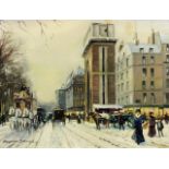 ***Roland Davies (1904-1993) - Pair of oil paintings - "Boulevard des Capucines", and "Boulevard San