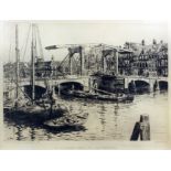 Salomon Garf (1879-1943) - Engraving - "De Magere Brug Te Amsterdam", 14.75ins x 20.75ins, framed