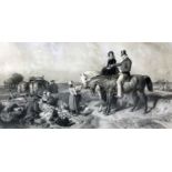 After Sir Edwin Landseer (1802-1873) - Engraving - "A Dialogue at Waterloo", 22ins x 44ins, in