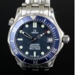 A gentleman's stainless steel Omega Professional Chronometer Datejust automatic wristwatch, the blue