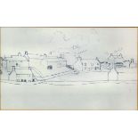 Christopher Wood (1901-1930) - Pencil drawing - "Houses, St. Ives", 4.125ins x 7ins, bears number in