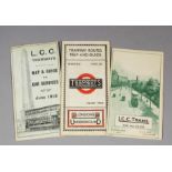 A good collection of pocket sized L.C.C Tramway and London Underground Tramway maps and guides,