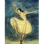 ***Jean Target (1910-1997) - Pastel - "Tamara Toumanova Dance Giselle", 11.75ins x 9.25ins,