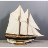 A modern scratch built model of a fully rigged Grand Bank Schooner - "Blue Nose", to a design by L.