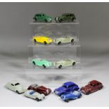 Twelve Dinky diecast model saloon cars, various models