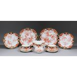 An early 20th Century Royal Crown Derby bone china "Imari" pattern part tea service (pattern No.