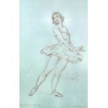 *** Daryl Earnest Lindsay (1919-1976) - Sanguine drawing - "Nina Baronova in Swan Lake", 14.5ins x