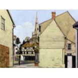 *** Michael John Hunt (20th Century) - Oil painting - "Thaxted, Essex", board 11.75ins x 15.75ins,