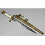 A World War II (post 1941) German Naval dress dagger, the 10ins engraved blade marked "Original