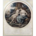 Thomas Burke (1749-1815) after Angelica Kauffman (1741-1807) - Coloured mezzotint - "Jupiter and