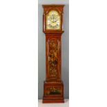 A mid 18th Century red japanned gilt decorated longcase clock by Edward Woodward of London, the