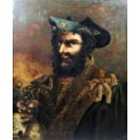 R. Blesard (?) (19th/20th Century English School) - Oil painting - Half length portrait of a bearded