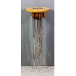 Gareth Neal - "Tendril" table - Circular hardwood topped table on steel spike supports of tendril