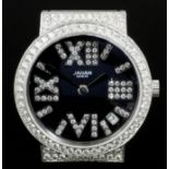 A modern gentleman's 18ct white gold Jahan limited edition "Uranus" diamond set wristwatch, the