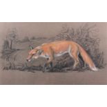 Richard Grasby (20th Century British) - Four ink and pastel studies of British wildlife - Badgers,