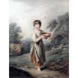 Francesco Bartolozzi (1727-1815) after Thomas Gainsborough (1727-1788) - Coloured mezzotint - "
