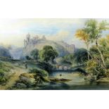 Richard Principal Leitch (circa 1800 - circa 1880) - Watercolour - River landscape with extensive