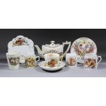 A collection of Queen Victoria commemorative pottery, including - Hill pottery teapot printed in