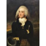 Early 19th Century English School - Oil painting - Three quarters length portrait of a fine