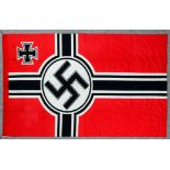 A World War II German Krieg's Marine Naval flag with swastika and Imperial Cross, 42ins x 68ins,