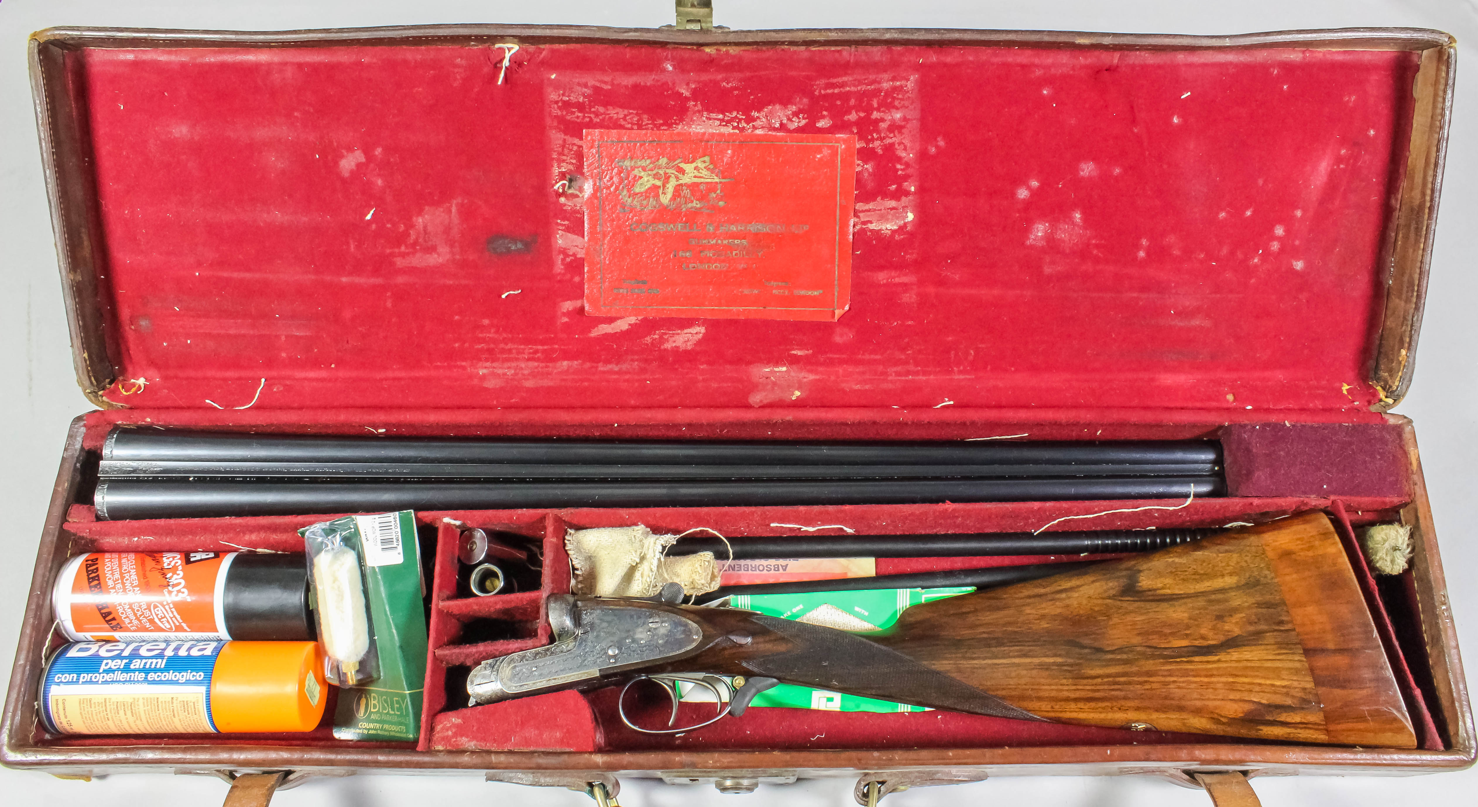 A good side by side side lock 12 bore shotgun by Gibbs of Bristol and London, Serial No. E603, the