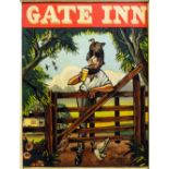 Alex Jardine (1913-1987) - Painted pub sign - "The Gate Inn, Marshside, Canterbury", 43ins x 32.
