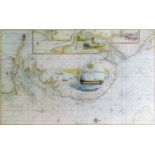 Captain Greenville Collins (17th Century) - Coloured engraving - Sea chart - "The River of Thames
