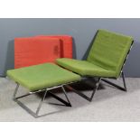 A 1960's brushed chrome framed low back "Westerham" easy chair designed by William Plunkett, and