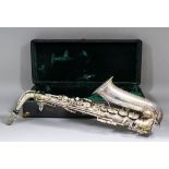 A Selmer "Modele 22" plated saxophone (No. 3081 - Stamped "H. Selmer 4 Place, Dancourt, Paris,