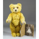 A Farnell gold mohair teddy bear, 17.5ins high (circa 1920) Provenance : From the Estate of Alma