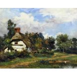 *** J. Alfonso Toft (1866-1964) - Pair of oil paintings - Rural landscape with cottage beside a