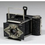 An Ensign Midget small folding camera manufactured by Houghton-Butcher Co Ltd, London, E17, 3.